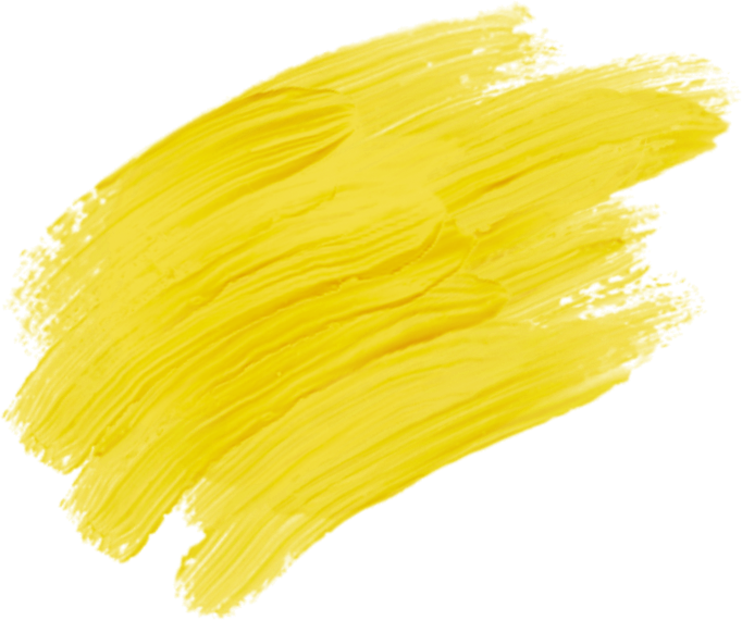 Yellow Paint Brush Stroke on White Background