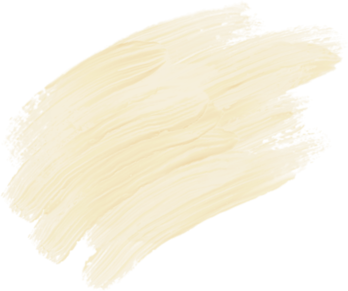 Yellow Paint Brush Stroke on White Background