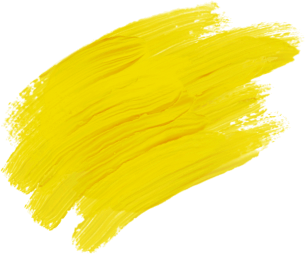 Yellow Paint Brush Stroke on White Background